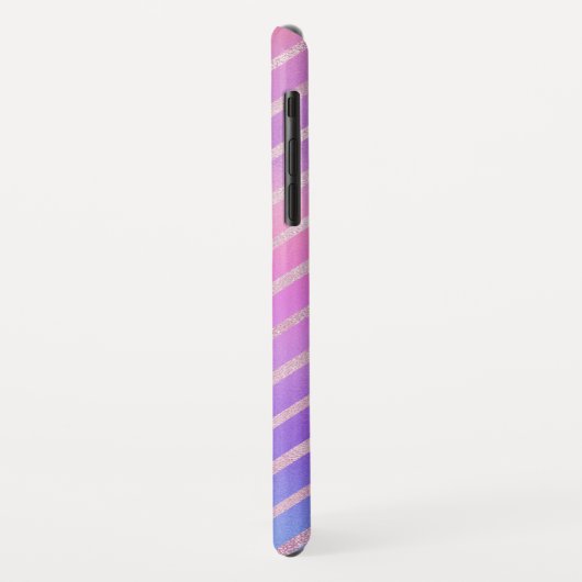 Roos Gold Diagonal Stripes Pattern Case-Mate iPhone Case (Achterkant/links)