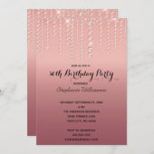 Roos Gold Diamonds Driving Trendy Birthday Kaart (Voorkant / Achterkant)