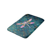 Roos Gold Dragonfly op Turquoise Floral Background Badmat (Gekanteld)