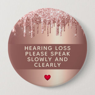 Roos Gold Drip Hart Hearing Verlies 4 inch Ronde Button 4,0 Cm