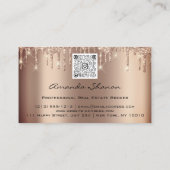 Roos Gold Drip Logo QRCODE voor Event Wedding Plan Visitekaartje (Achterkant)