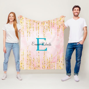 Roos Gold Drip Monogram Deken