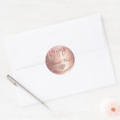 Roos Gold Dripping Glitter & Diamond Wedding Ronde Sticker (Envelop)