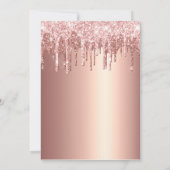 Roos Gold Dripping Glitter & Diamonds Sweet 16 Bedankkaart (Achterkant)