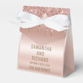 Roos Gold Dripping Glitter Metallic Shine Bedankdoosjes (Voorkant Zijde)