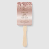 Roos Gold Dripping Glitter Metallic Shine Bruiloft Handwaaier (Voorkant)