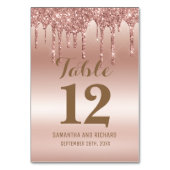 Roos Gold Dripping Glitter Metallic Shine Kaart (Voorkant)