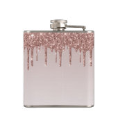 Roos Gold Dripping Glitter Modern Sparkle Monogram Heupfles (Achterkant)