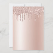 Roos Gold Dripping Glitter Sweet 16 Vrijgezellenfe Kaart (Achterkant)