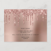 Roos Gold Drips, jij zult mijn matron van eer zijn Uitnodiging Briefkaart (Achterkant)