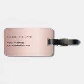 Roos Gold Drips Monogram Naam Bagagelabel (Achterkant horizontaal)