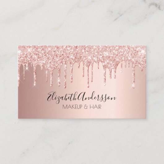 Roos gold drips QR code script Visitekaartje (Voorkant)