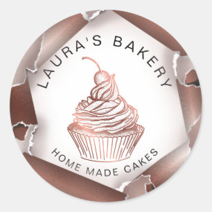 Roos Gold Drives Cakes & Sweets Cupcake Home Baker Ronde Sticker