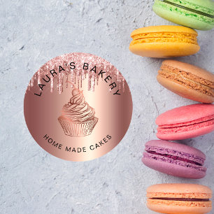 Roos Gold Drives Cakes & Sweets Cupcake Home Baker Ronde Sticker