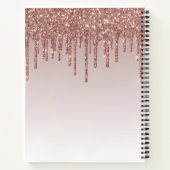 Roos Gold Drives Glitter Sparkle Monogram Script Notitieboek (Achterkant)