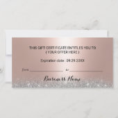 Roos Gold Drives Silver Glitter Cadeaubonnen (Achterkant)