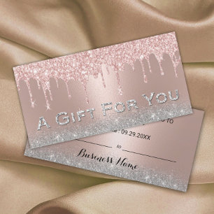 Roos Gold Drives Silver Glitter Cadeaubonnen