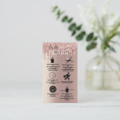 Roos Gold Driving Glitter Candle Care Visitekaartje (Staand voorkant)