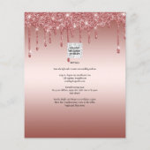 Roos Gold Driving Glitter Modern Wedding Invite Flyer (Achterkant)