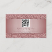 Roos Gold Driving Glitter Monogram QR Code Visitekaartje (Achterkant)