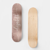 Roos Gold Driving Glitter op maat Skateboard (Voorkant)