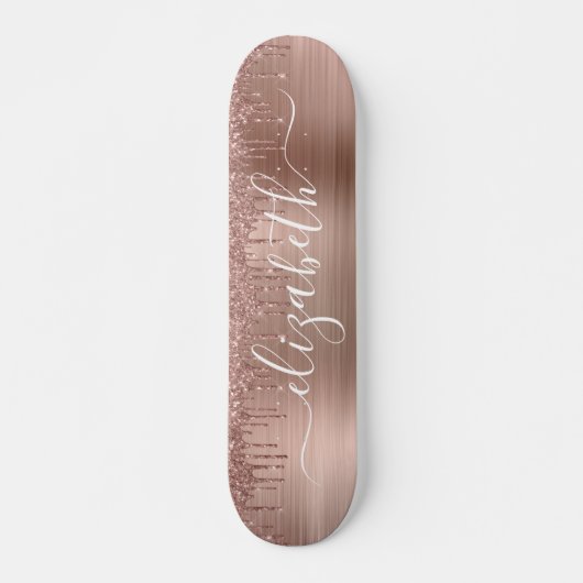 Roos Gold Driving Glitter op maat Skateboard (Voorkant)