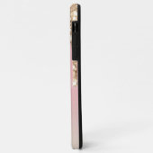 Roos Gold Driving Glitter Pink Ombre Monogram Case-Mate iPhone Case (Achterkant/links)