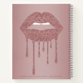 Roos Gold Druppelende Glitter Lips Make-up Afspraa Notitieboek (Achterkant)