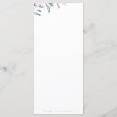 Roos Gold Dusty Blue Greenery Geometric Wedding Menu (Achterkant)