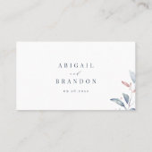 Roos Gold Dusty Blue Greenery Geometric Wedding Plaatskaartje (Achterkant)