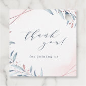 Roos Gold Dusty Blue Greenery Vrijgezellenfeest Bedankjes Labels (Achterkant)