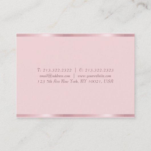 Roos Gold Elegant Calligraded Script Sjabloon Visitekaartje (Achterkant)