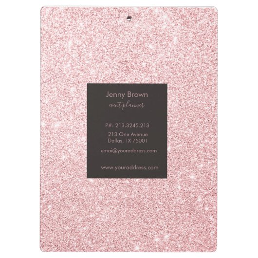 Roos Gold Elegant | Gepersonaliseerd klembord (Achterkant)