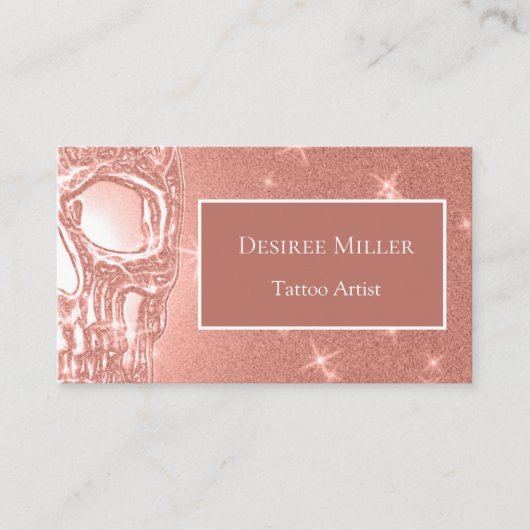 Roos Gold Elegant Gothic Girly Glitter Visitekaartje (Voorkant)