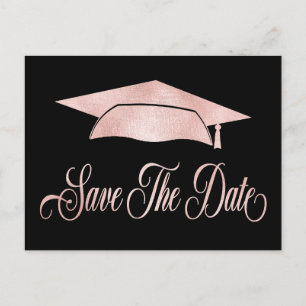 Roos Gold Elegant Gradup Cap bewaart de datum Aankondigingskaart