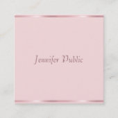 Roos Gold Elegant Hand Script Sjabloon Moderne Vierkante Visitekaartje (Voorkant)