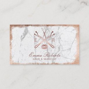 Roos Gold Elegant Marble Beauty Logo Salon Visitekaartje