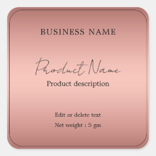 Roos Gold Elegant modern minimaal productlabel Vierkante Sticker