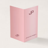 Roos Gold Elegant Modern Simple Monogram Sjabloon Visitekaartjes (Buitenkant)