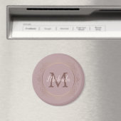 Roos Gold Elegant Monogram Sjabloon Groot Magneet (Insitu (Vaatwasser))