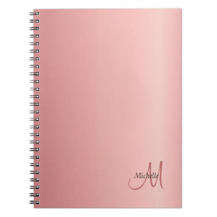 Roos Gold Elegant Monogram Sjabloon Moderne Notitieboek