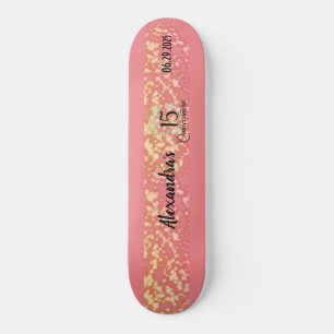 Roos Gold Elegant Quinceanera Celebration Skateboard