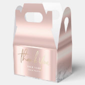 Roos Gold Elegant Roze Roche Folie Marmer Bedankdoosjes (Geopend)