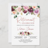 Roos Gold Elegant Script Surprise Retirement Party Kaart (Voorkant)