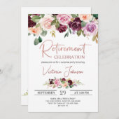 Roos Gold Elegant Script Surprise Retirement Party Kaart (Voorkant / Achterkant)