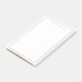 Roos Gold Elegant Sophisticated Border White Post-it® Notes (Schuin)