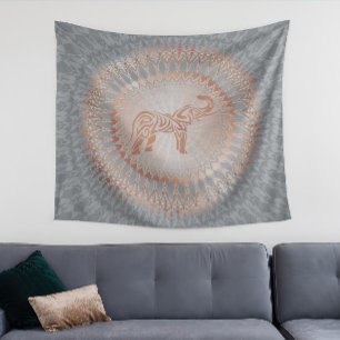 "Roos Gold Elephant Radiance"   Elephant Mandala Wandkleed