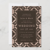 Roos Gold & elke kleur achtergrond geruite bruilof Kaart (Voorkant)