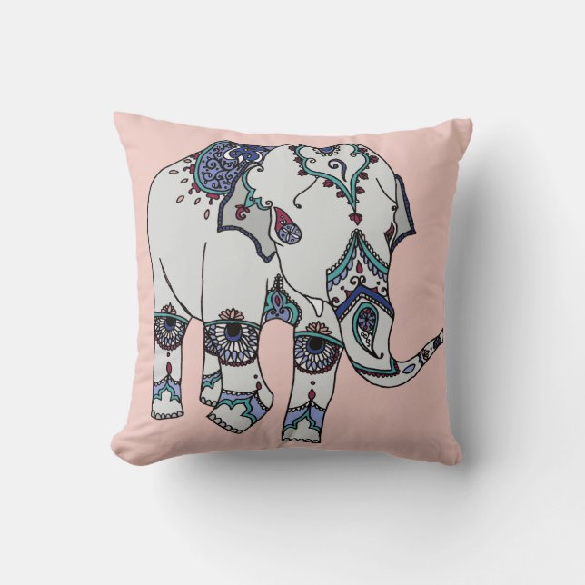 Roos Gold Embellish Elephant Cushion Kussen (Voorkant)