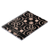 Roos Gold en Black Floral Damask Sunflower Classy Notitieboek (Linkerzijde)